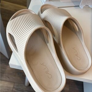 Calia Cream Slide Sandals